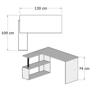 Písací stôl GELINCIK biela 5