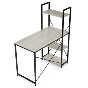 Písací stôl GENESIS čierny kov/bielený dub 2