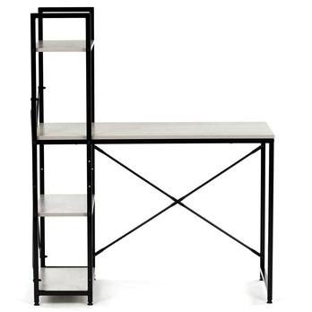 Písací stôl GENESIS čierny kov/bielený dub 3