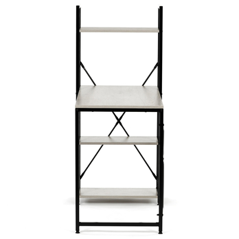 Písací stôl GENESIS čierny kov/bielený dub 4