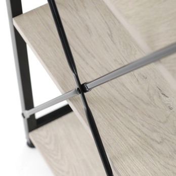 Písací stôl GENESIS čierny kov/bielený dub 7