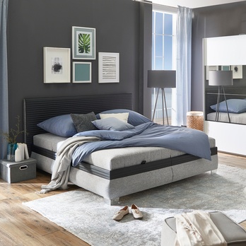 Polohovacia posteľ s matracom GENOVIA 2 čierna/sivá, 160x200 cm 1