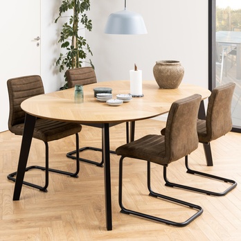 Jedálenský stôl GEORGETOWN matný dub/matná čierna 1