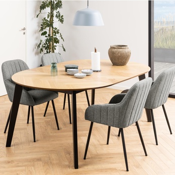 Jedálenský stôl GEORGETOWN matný dub/matná čierna 9