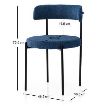 Jedálenská stolička GINI tmavomodrá, sada 2 ks 3