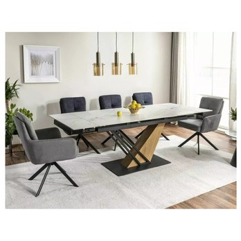 Jedálenský stôl GINISAS biela/dub, šírka 180 cm 1