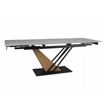 Jedálenský stôl GINISAS biela/dub, šírka 160 cm 2
