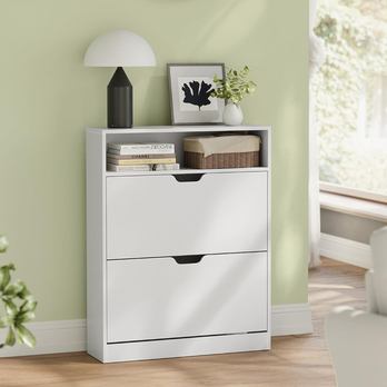 Skrinka na topánky GLANCE 3 biela 1