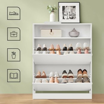 Skrinka na topánky GLANCE 3 biela 2