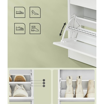 Skrinka na topánky GLANCE 3 biela 3