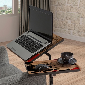 Stôl na notebook GLEN 2 borovica/čierna 1