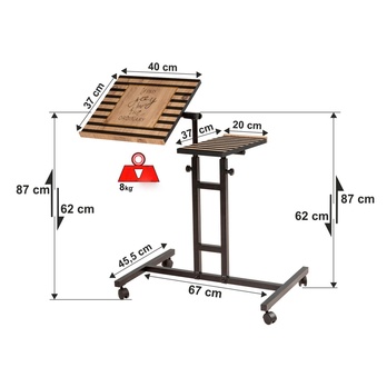 Stôl na notebook GLEN 4 borovica atlantic/čierna 4