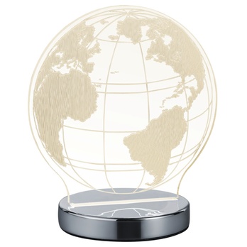 Stolná 3D LED lampa GLOBE chróm 2