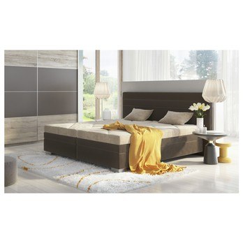 Polohovacia posteľ s matracom GLORIA hnedá/béžová, 180x200 cm 1