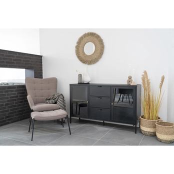 Kreslo s podnožkou GLOSGUW béžová 1