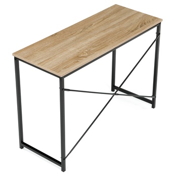 Písací stôl GLOWEN čierny kov/dub divoký 2