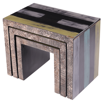 Prístavné stolíky GOA mangovník/akácia, 3 ks 2