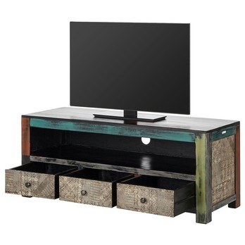 Tv stolík GOA mangovník/akácia/kovové aplikácie, šírka 150 cm 1