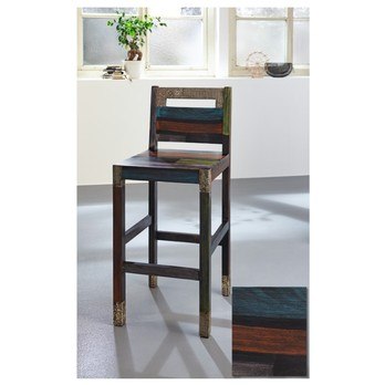 Barová stolička GOA mangovník/akácia/kovové aplikácie 1