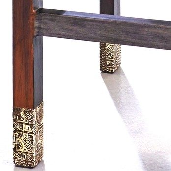 Barová stolička GOA mangovník/akácia/kovové aplikácie 3