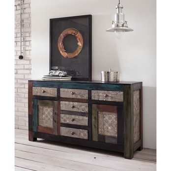 Komoda GOA mangovník/akácia/kovové aplikácie 1