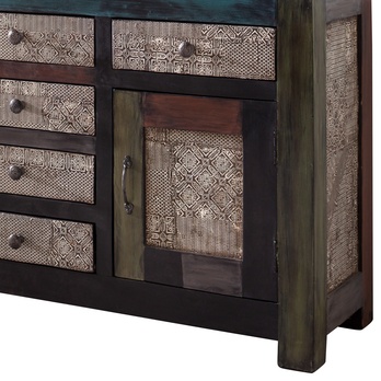 Komoda GOA mangovník/akácia/kovové aplikácie 3