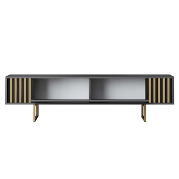 TV komoda GOLD LINE 2 antracitová/zlatá 2