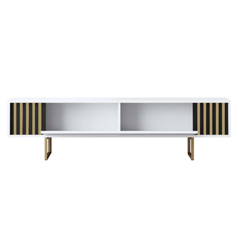 TV komoda GOLD LINE 2 biela/zlatá 2