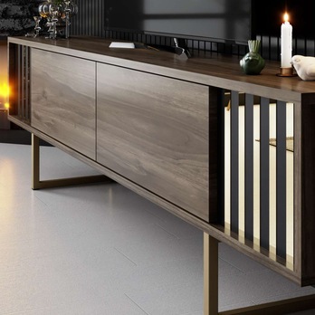 TV komoda GOLD LINE 2 orech/zlatá 6