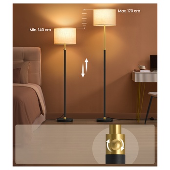 Stojacia lampa GOLDEE čierna/béžová 2