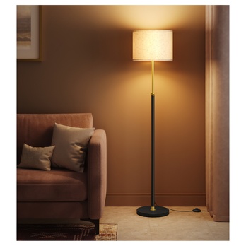 Stojacia lampa GOLDEE čierna/béžová 1