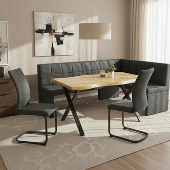 Jedálenský stôl GORA divoký dub/čierna, šírka 140 cm 1