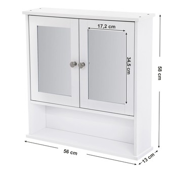 Kúpeľňová skrinka so zrkadlom GORDES biela 8