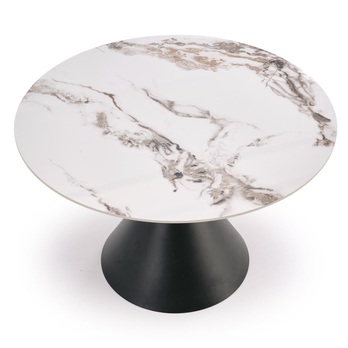 Jedálenský stôl GORIT biely mramor/čierna 3