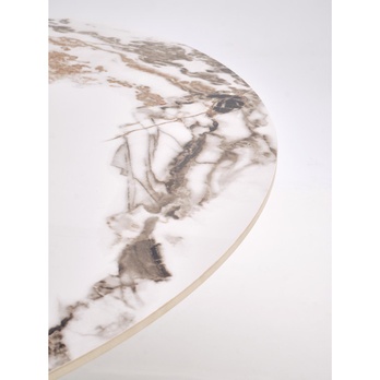 Jedálenský stôl GORIT biely mramor/čierna 5