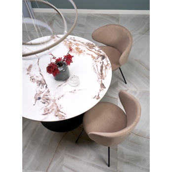 Jedálenský stôl GORIT biely mramor/čierna 7