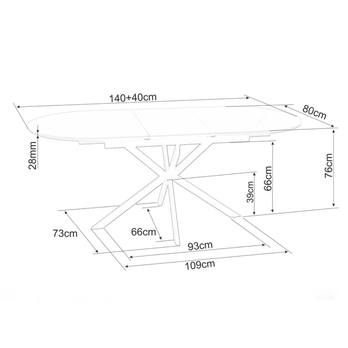 Jedálenský stôl GOSTUN 3 biela/čierna 4