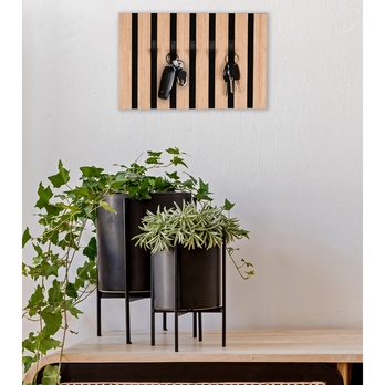 Nástenný vešiak GRACE dub artisan/čierna 1