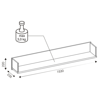Nástenná polica GRACIA MR10 biela/čierna 8