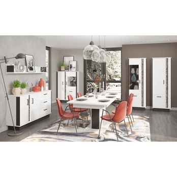 Nástenná polica GRACIA MR10 biela/čierna 6