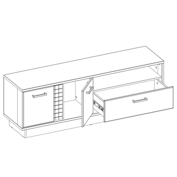 TV komoda GRACIA MR1 biela/čierna 2