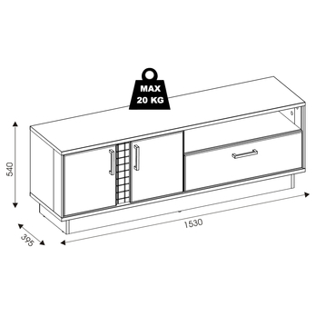 TV komoda GRACIA MR1 biela/čierna 8