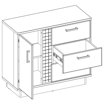 Komoda GRACIA MR2 biela/čierna 2
