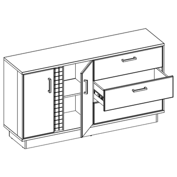 Komoda GRACIA MR3 biela/čierna 2