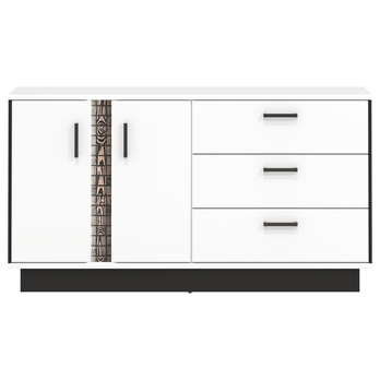 Komoda GRACIA MR3 biela/čierna 3