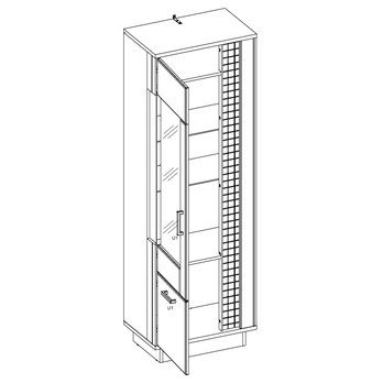 Vitrína GRACIA MR6 biela/čierna 2