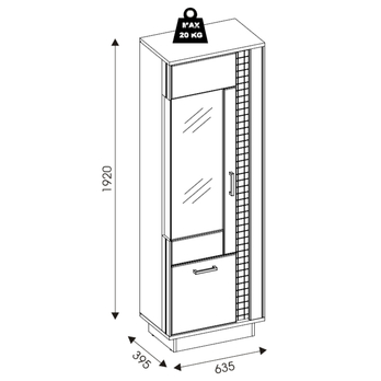 Vitrína GRACIA MR6 biela/čierna 8