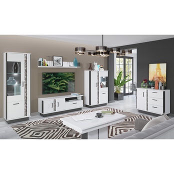 Vitrína GRACIA MR6 biela/čierna 1