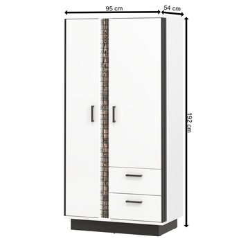 Šatníková skriňa GRACIA MR9 biela/čierna 2