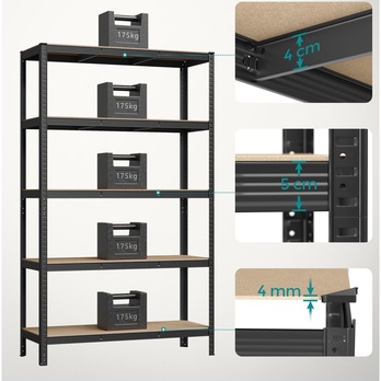 Skladovací regál GRADE 6 čierna 3